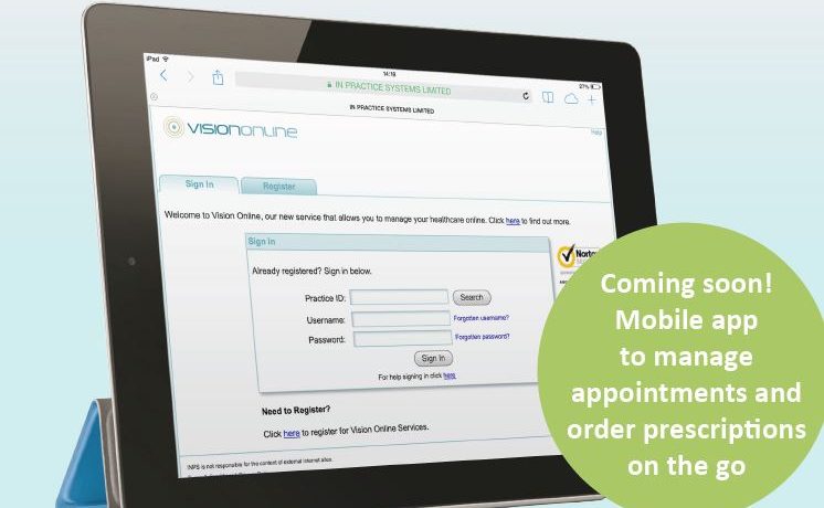 Online service for repeat prescription & appointment booking